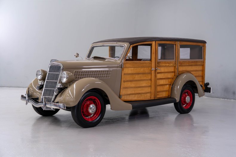 1935 Ford Model 48 Woody Wagon — exterior of the exact listed vehicle