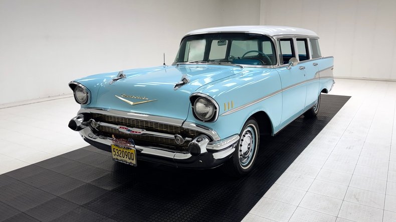1957 Chevrolet Bel Air Station Wagon — exterior of the exact listed vehicle