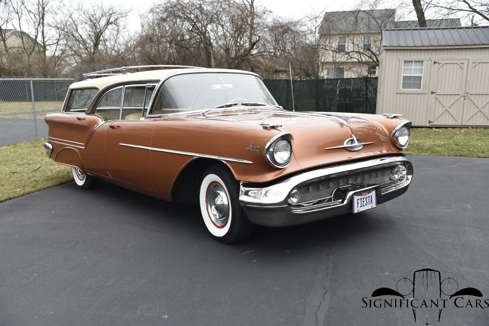 1957 Oldsmobile 88 Fiesta Holiday Wagon — exterior of the exact listed vehicle